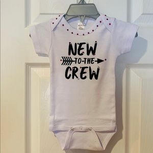 Brand New Onesie!(3-6m)Genuine Swarovski Crystals.